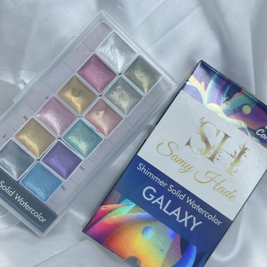 Shimmer solid watercolor galaxy