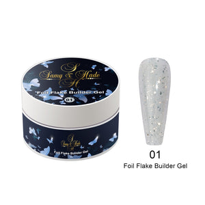 Foil Flake Builder Gel 8 colores