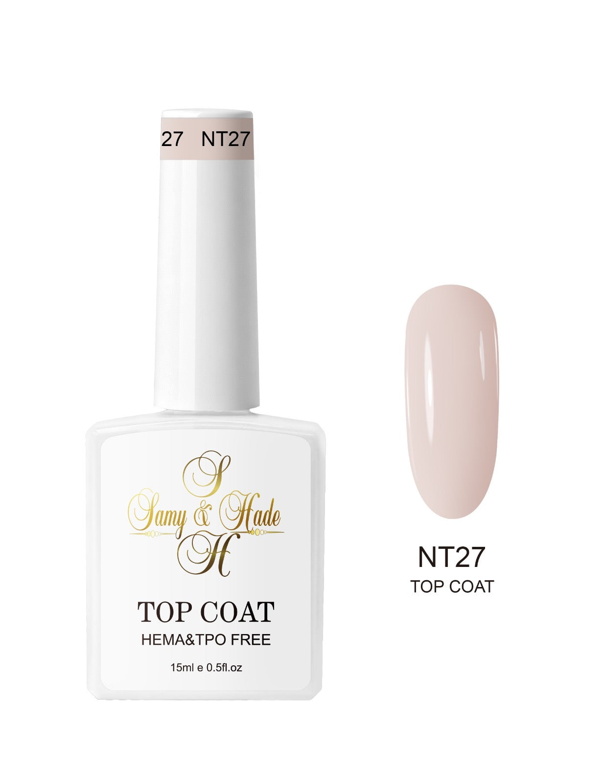 Top coat color colección 15ml  (Hema & TPO FREE ) 34 colores