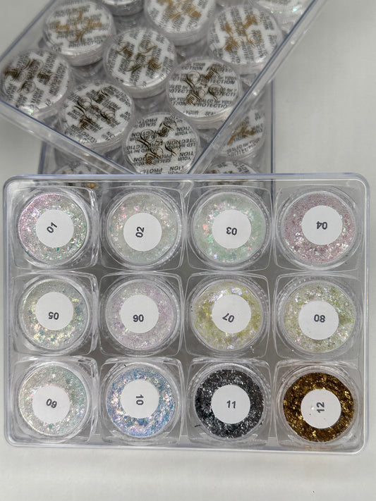 Holorainbow Flakes 12 small jars encapsulate serie #4 no