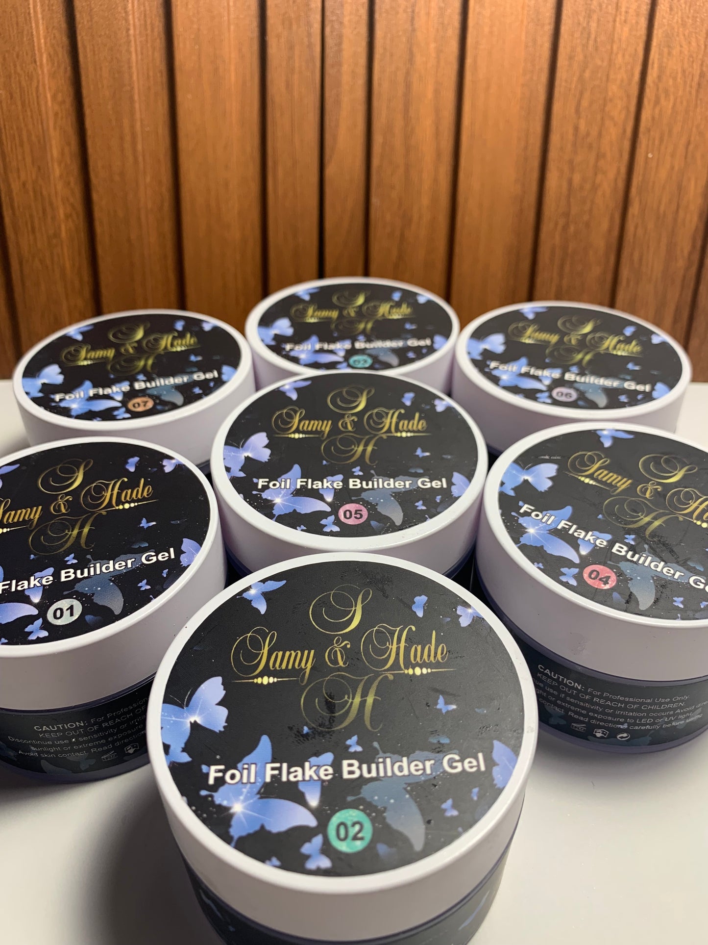Foil Flake Builder Gel 8 colores