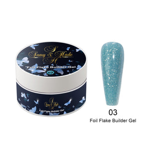 Foil Flake Builder Gel 8 colores