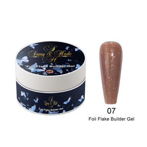 Foil Flake Builder Gel 8 colores