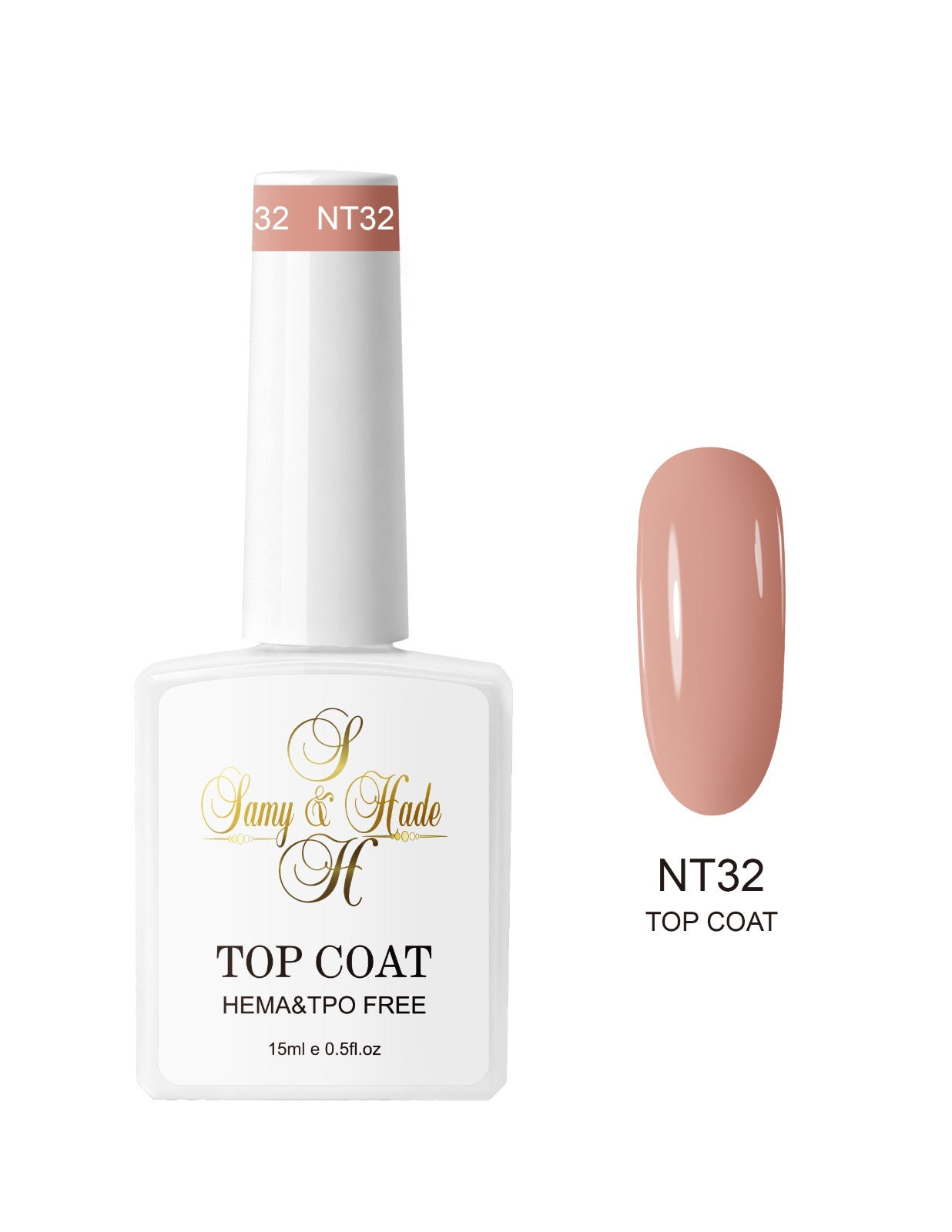 Top coat color colección 15ml  (Hema & TPO FREE ) 34 colores