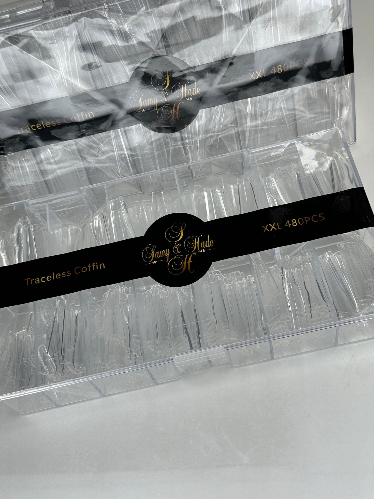 Coffin Clear Nail Tips XXL 480
