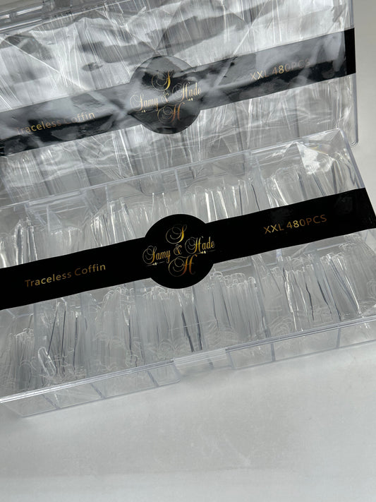 Coffin Clear Nail Tips XXL 480