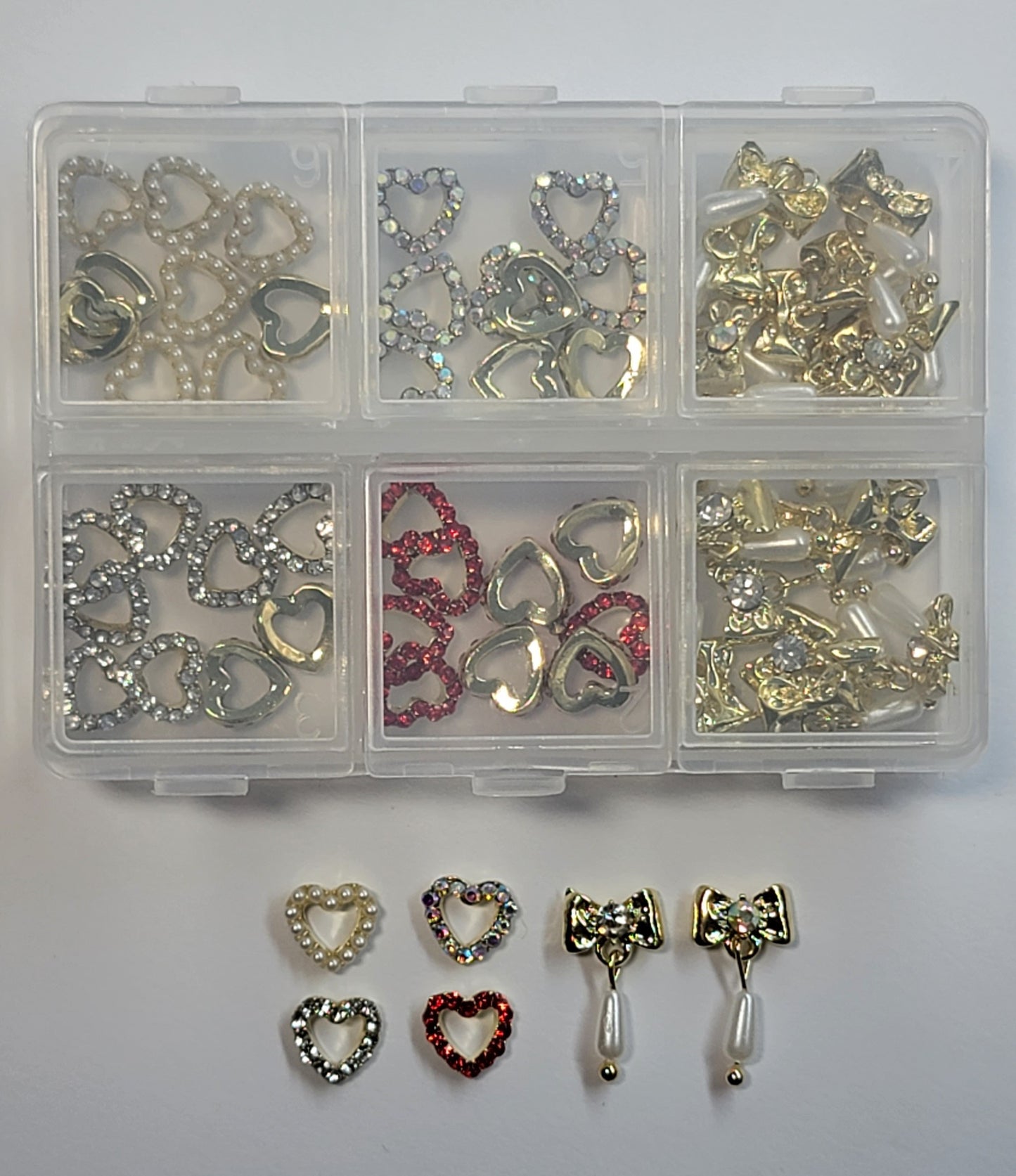 Nail jewelry corazones
