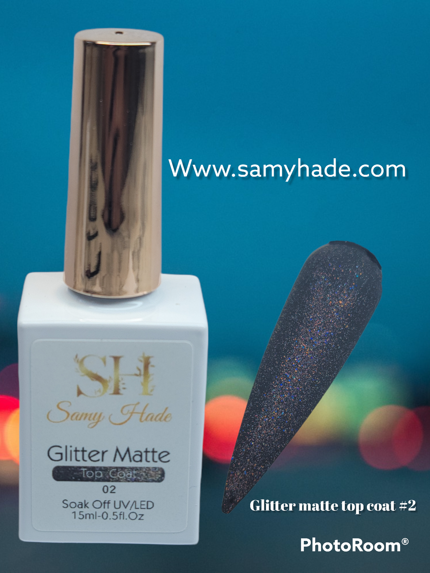 Glitter matte top coat #02 15 ml