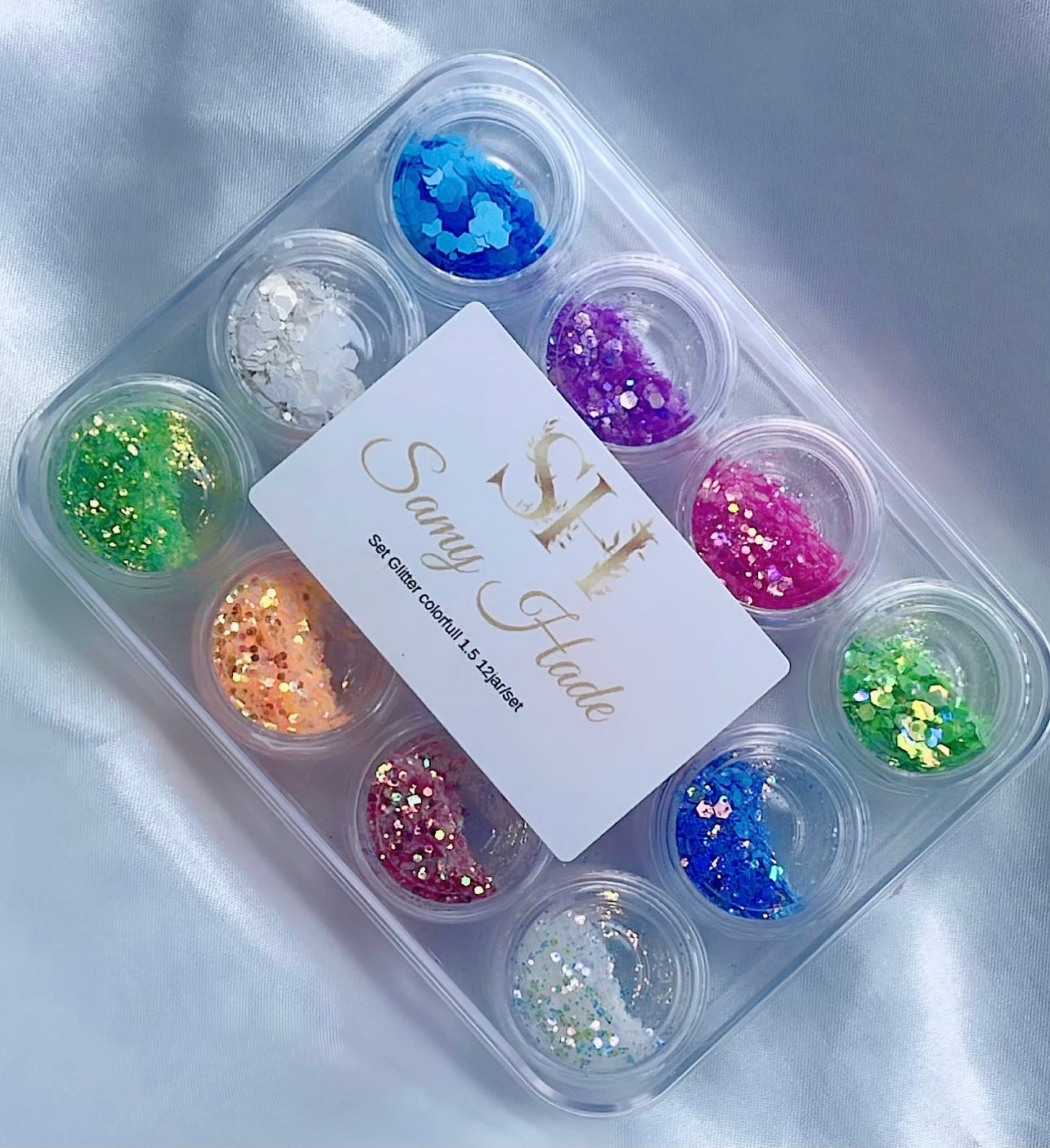 Set glitter colorfull 1.5 12 jar/set