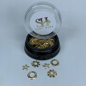 1 Bottle  Snowflake flower designs gold metalli