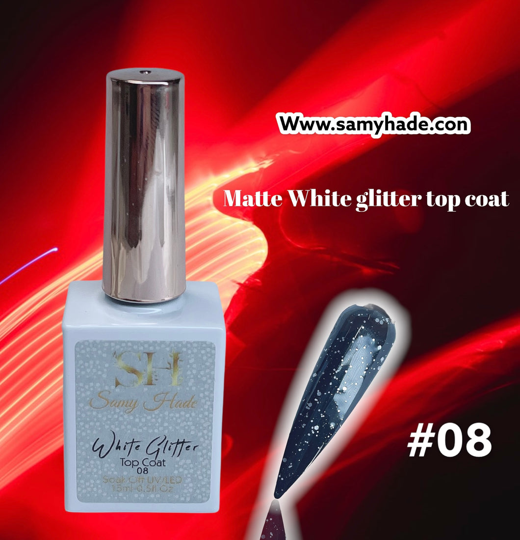 White glitter top coat #08 15ml