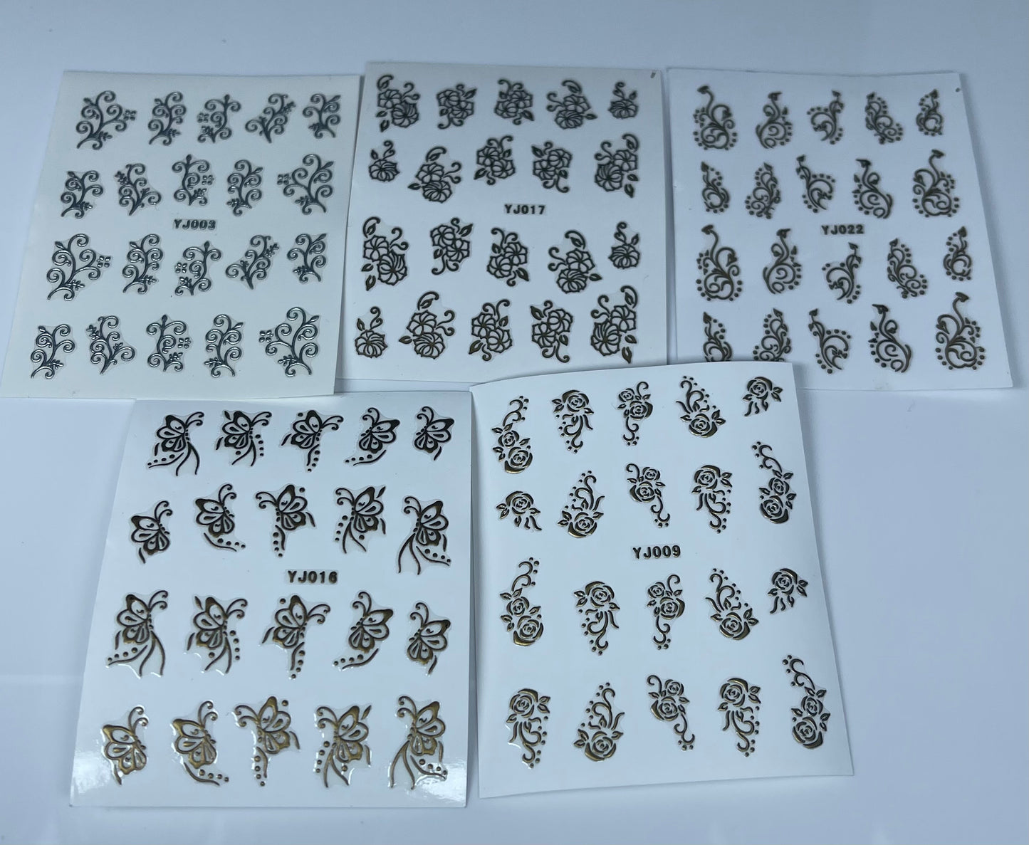 Sticker gold & silver 5 pcs