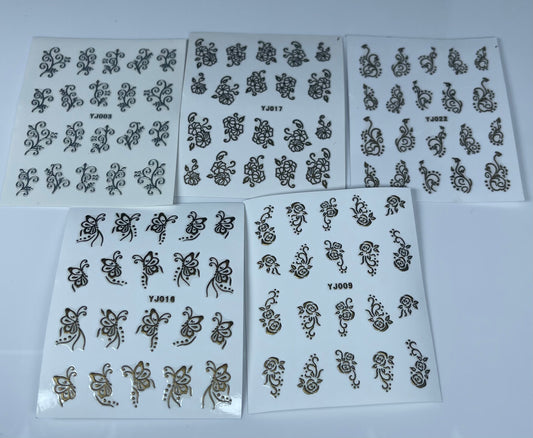 Sticker gold & silver 5 pcs