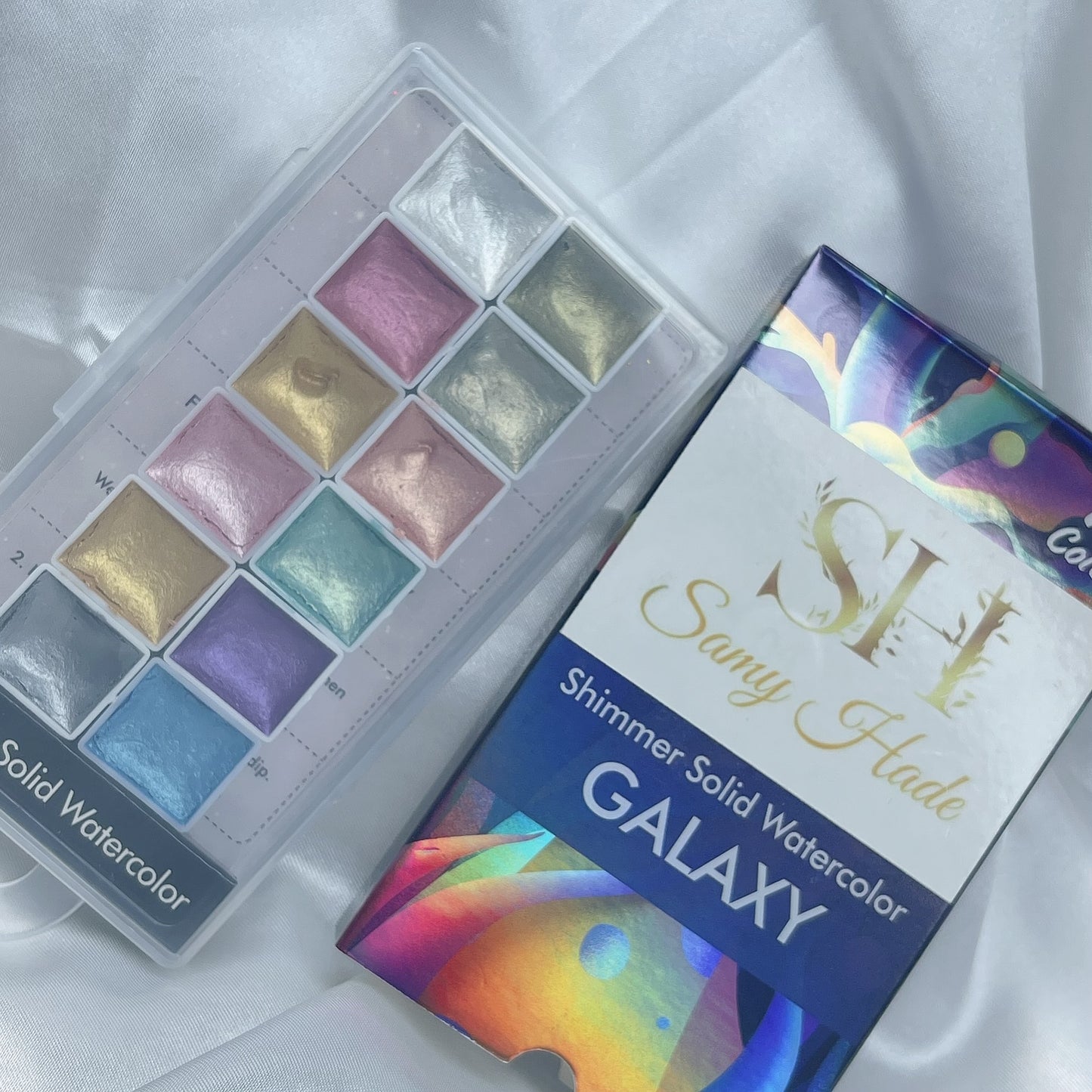 Shimmer solid watercolor galaxy