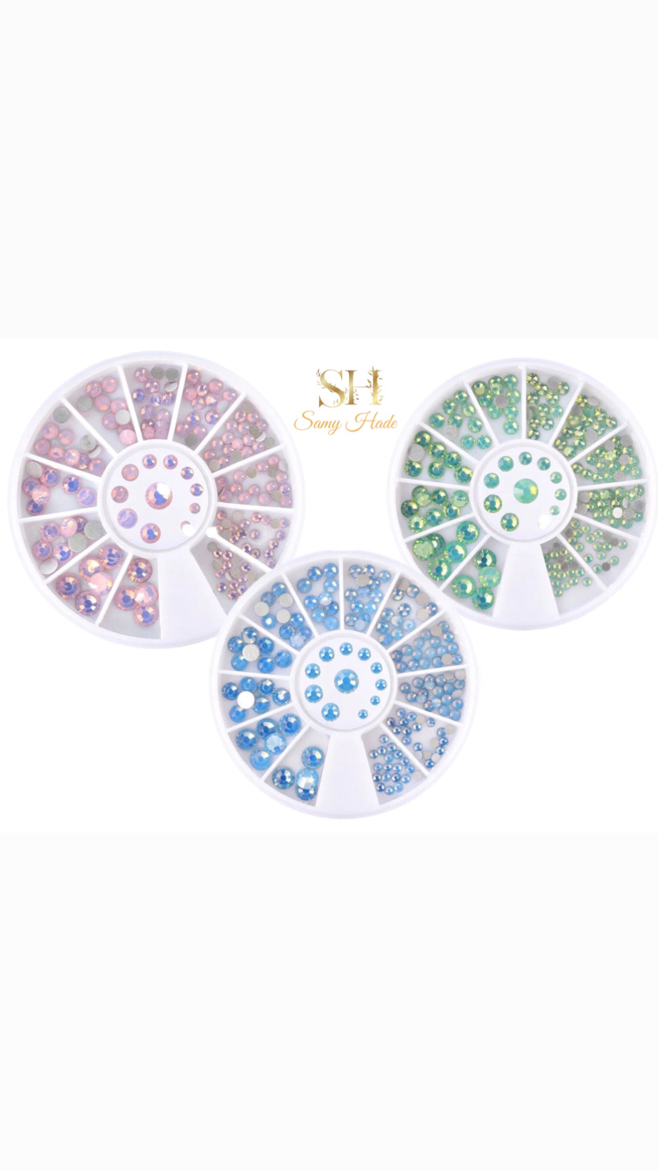 Crystals opal blue, opal green,opal pink