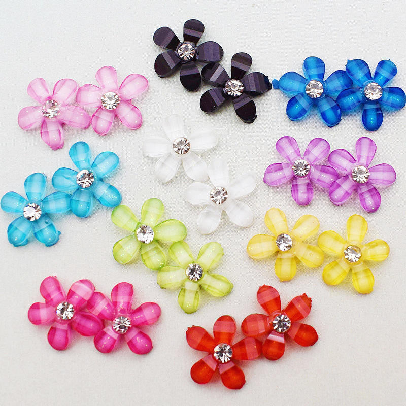 Flowers resins multicolor 10mm /100 unidades