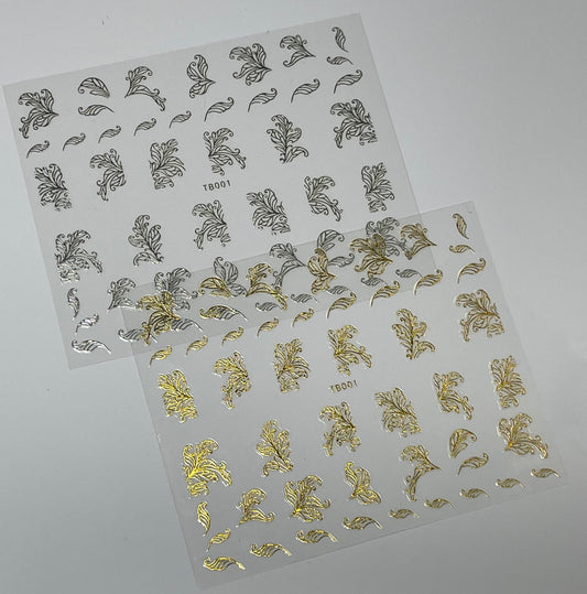 Sticker gold & silver 2pcs