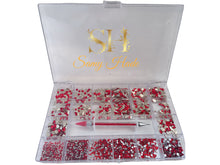 Load image into Gallery viewer, 2400 Multi Shape Rhinestones Box red Crystal
